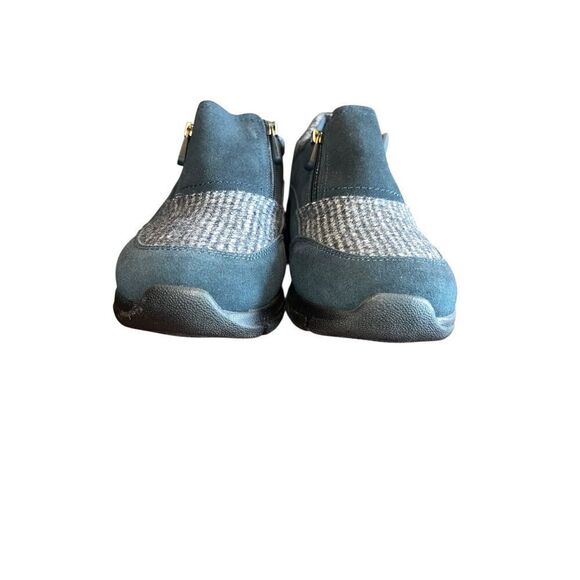 Lands' End All Weather Insulated navy Suede Zip Moc Shoes Women's 9.5D slip on - Picture 3 of 8